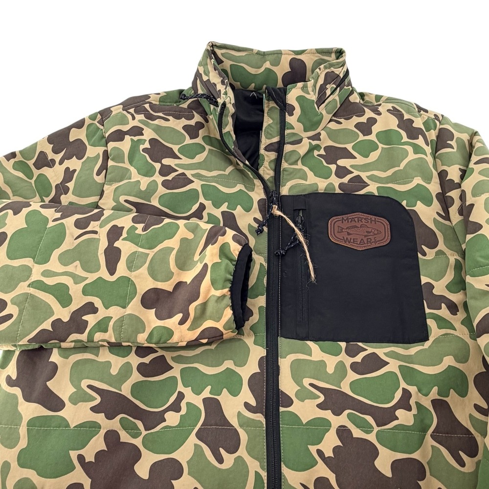 Marsh Wear Mens Duck Camo Jacket Green Brown Full Zip Fishing Coat L Outdoorsy - Picture 16 of 16